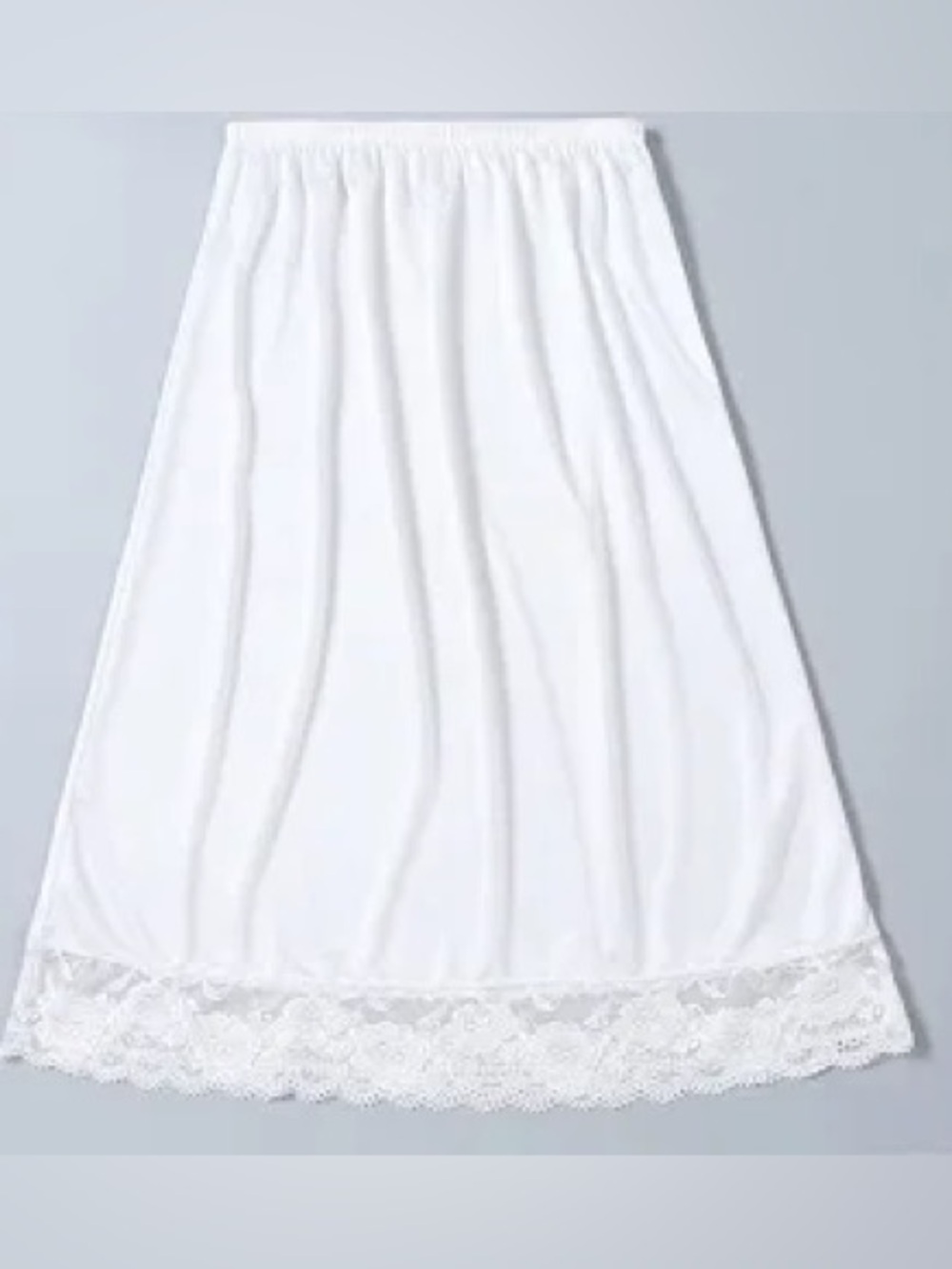 Size 1X white flared  Half Slip with Lace Trim